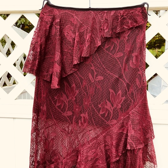 Ark & Co. sexy Burgundy Lace Skirt**Small - Picture 8 of 8